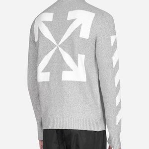 NEW Off-White Arrow Crewneck Cotton-Blend Sweater